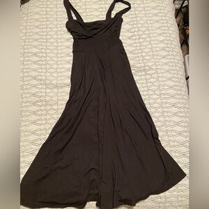 Reformation Twist Front Black Dress